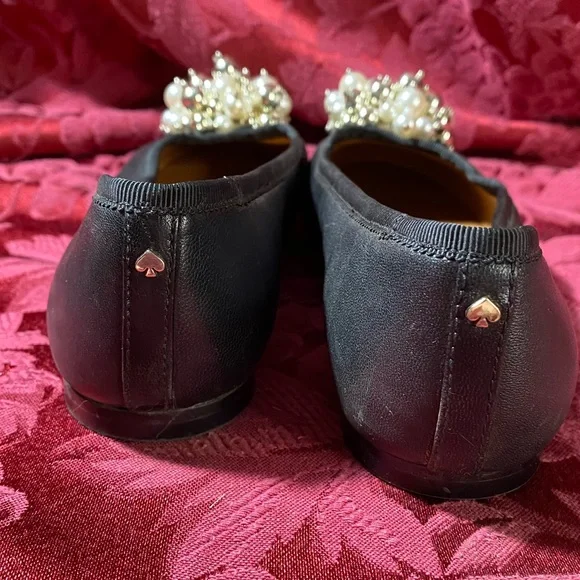 Kate Spade NY Women's Vilette Bead Embellished Ballet Flats Black. Size 5.5B - Picture 6 of 9